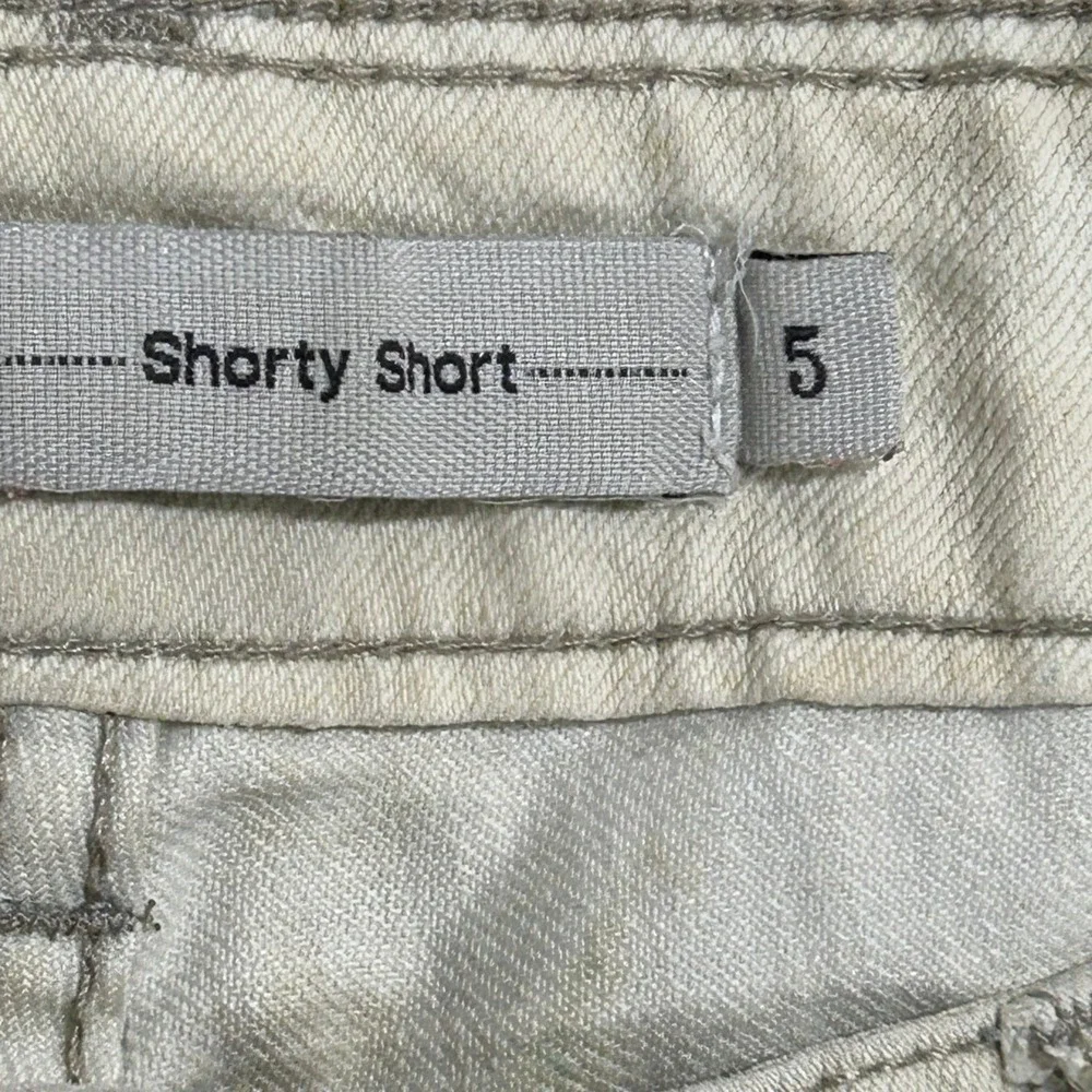 Levi's Shorty Short Womens Size 5 Off-White Low Rise Casual Summer Denim Stained